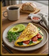 Eggs and Avocado with Tomatoes